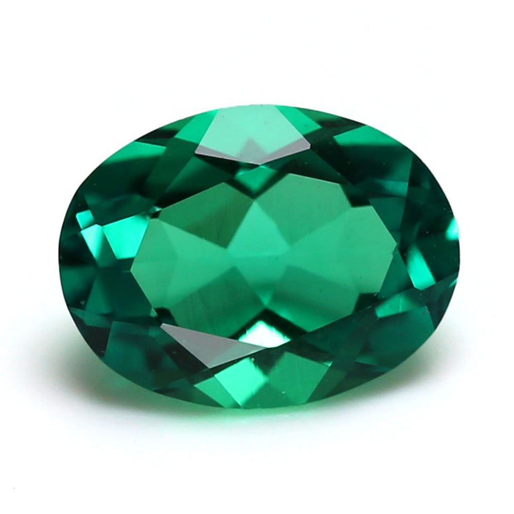 Wholesale Lab Made Gemstones 1ct to 8ct Columbian Green Oval Brilliant Cut Lab Grown Emerald