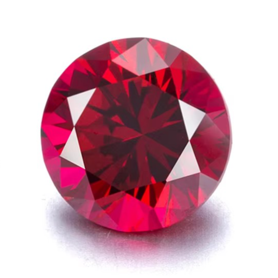 Wholesale Lab Made Gemstones 1ct to 8ct Pigeon Blood Red Round Brilliant Cut Lab Grown Ruby