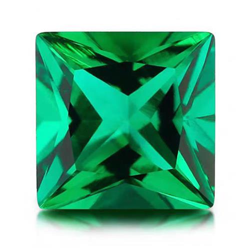 Wholesale Lab Made Gemstones 1ct to 8ct Columbian Green Princess Brilliant Cut Lab Grown Emerald