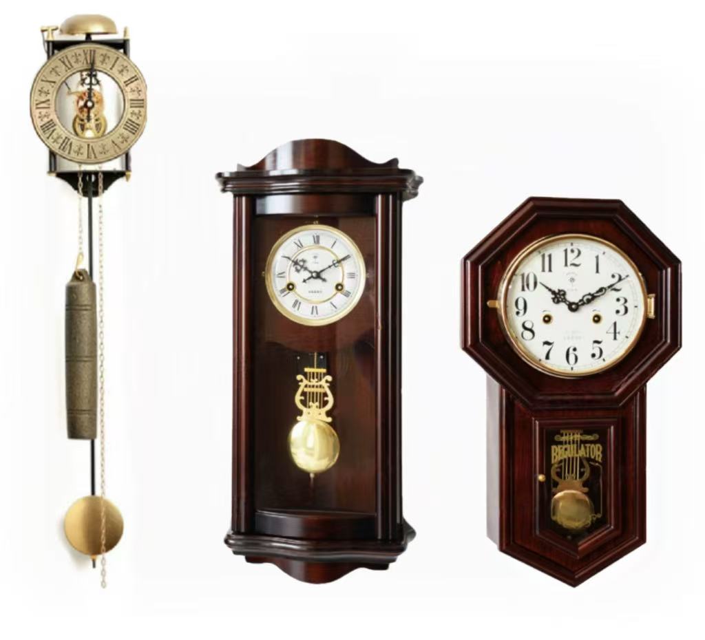 Wooden Pendulum Wall Clock Roman Numbers Wall Clock for Living Room Home Decorations Office Gifts