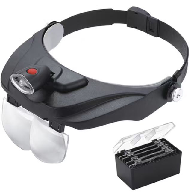 1.2X 1.8X 2.5X 3.5X LED Illuminated Headband Magnifier Repair Loupe