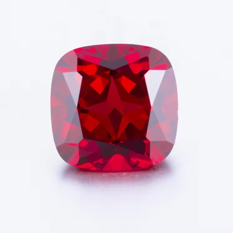 Wholesale Lab Made Gemstones 1ct to 8ct Pigeon Blood Red Cushion Brilliant Cut Lab Grown Ruby