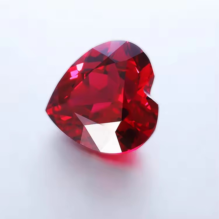 Wholesale Lab Made Gemstones 1ct to 8ct Pigeon Blood Red Heart Brilliant Cut Lab Grown Ruby
