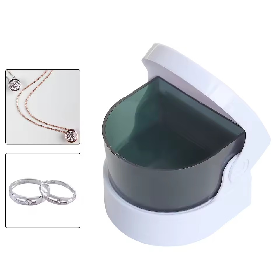 Professional Cordless Ultrasonic Cleaner for Dentures Aligners Retainers Jewelry Glasses Compact Portable Sonic Cleaning Bath
