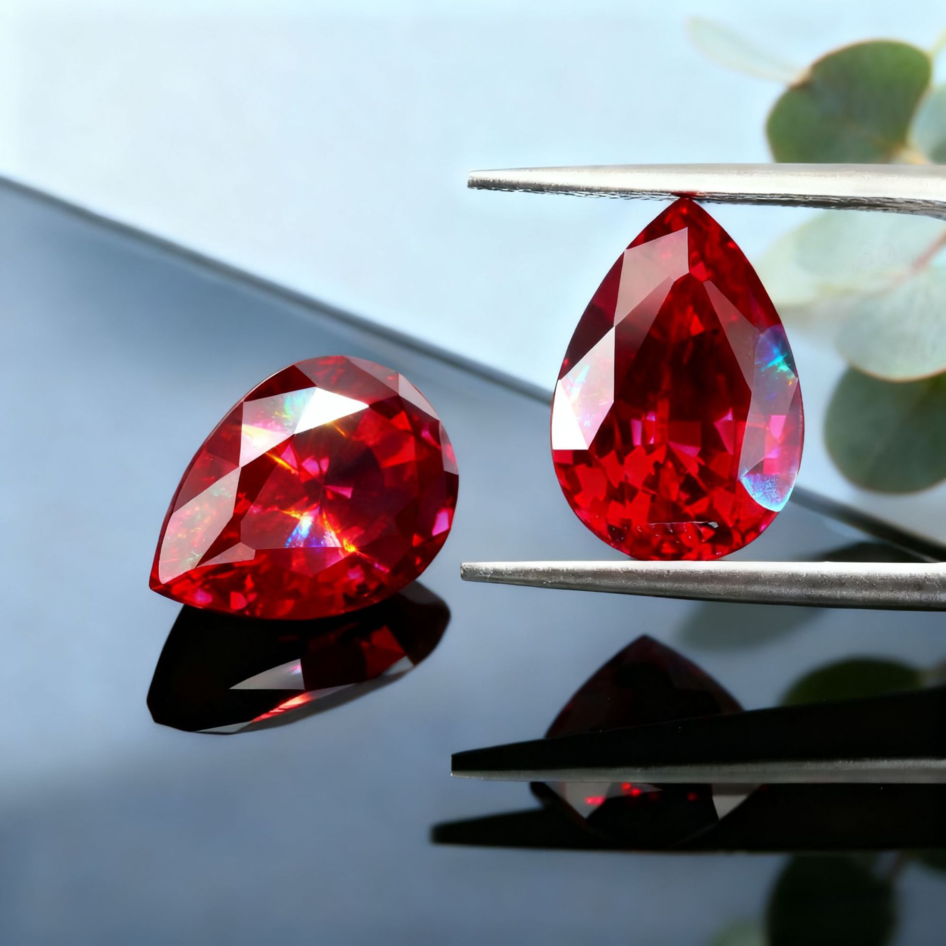 Wholesale Lab Made Gemstones 1ct to 8ct Pigeon Blood Red Pear Brilliant Cut Lab Grown Ruby