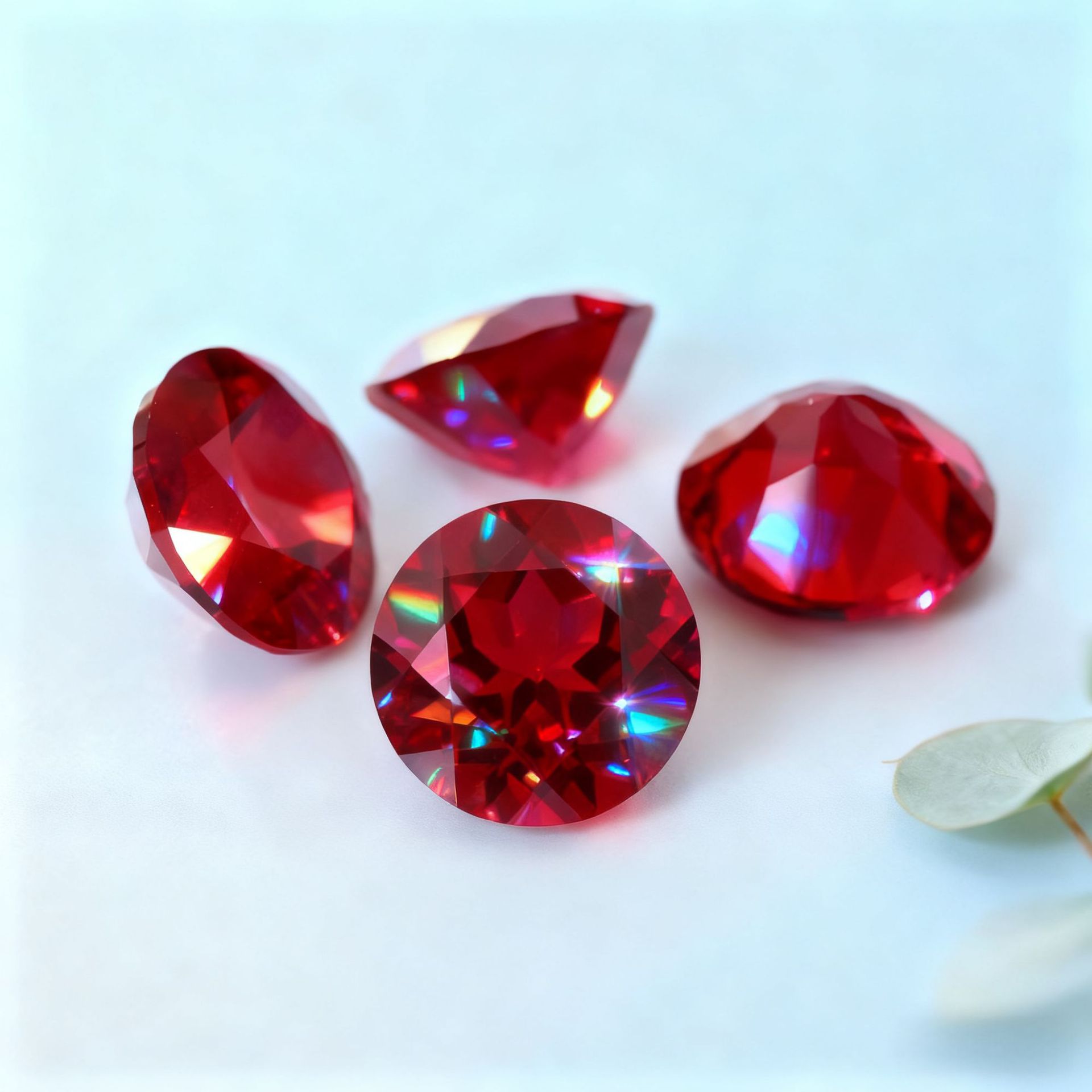 Wholesale Lab Made Gemstones 1ct to 8ct Pigeon Blood Red Round Brilliant Cut Lab Grown Ruby