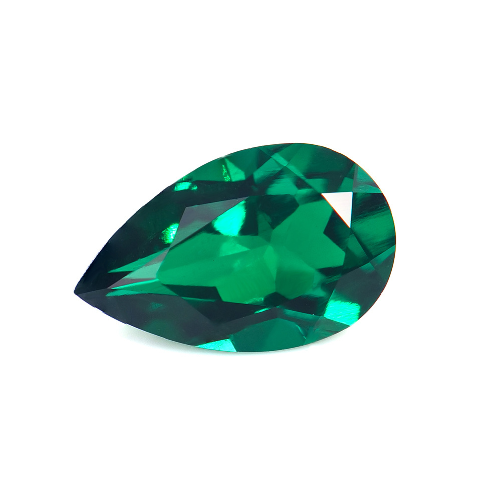 Wholesale Lab Made Gemstones 1ct to 8ct Columbian Green Pear Brilliant Cut Lab Grown Emerald