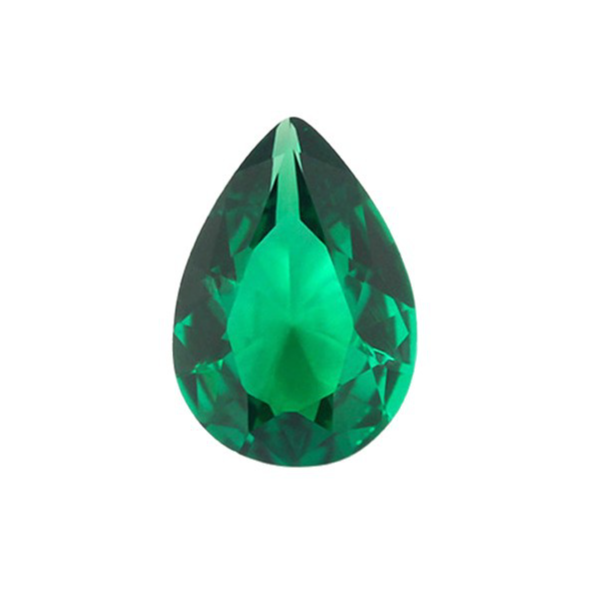 Wholesale Lab Made Gemstones 1ct to 8ct Columbian Green Pear Brilliant Cut Lab Grown Emerald