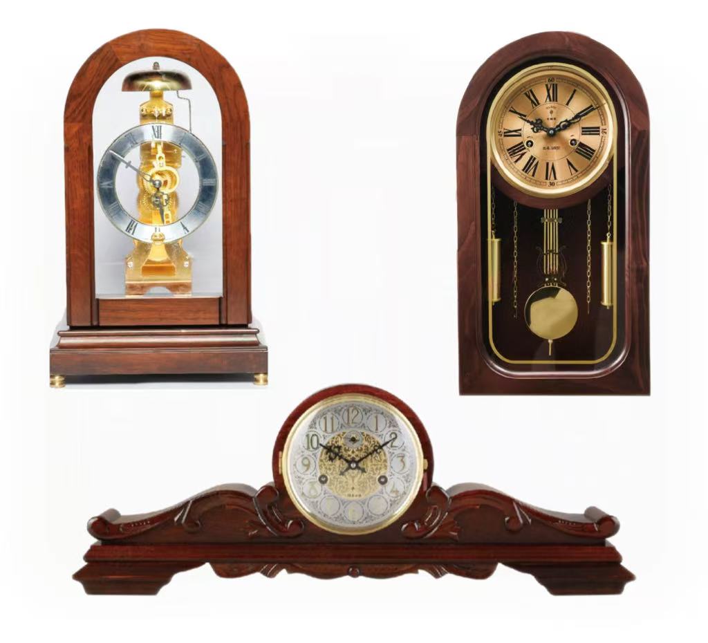 Elegant Digital Home Office Table Clock Traditional Hardwood Case Roman