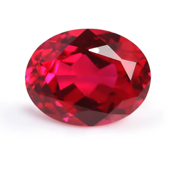 Wholesale Lab Made Gemstones 1ct to 8ct Pigeon Blood Red Oval Brilliant Cut Lab Grown Ruby