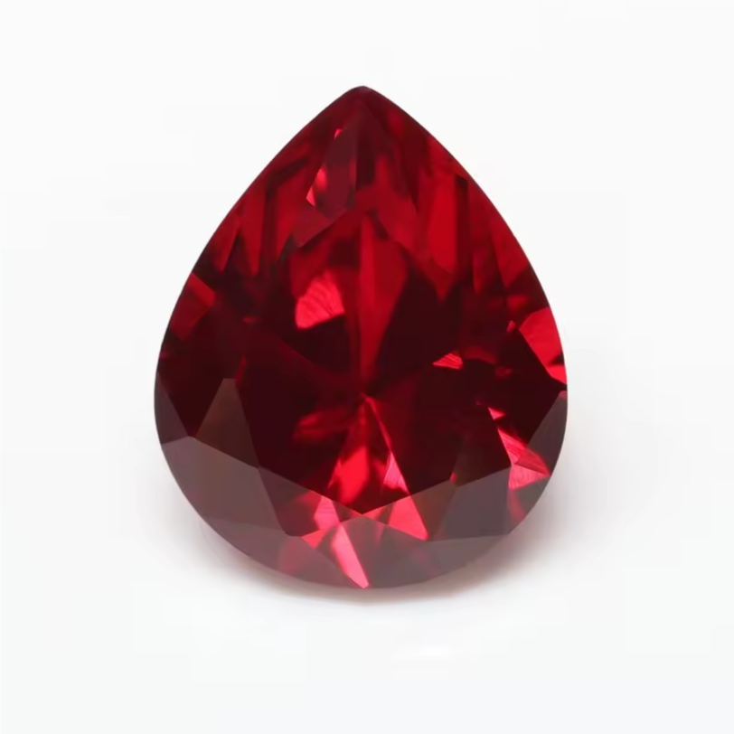 Wholesale Lab Made Gemstones 1ct to 8ct Pigeon Blood Red Pear Brilliant Cut Lab Grown Ruby