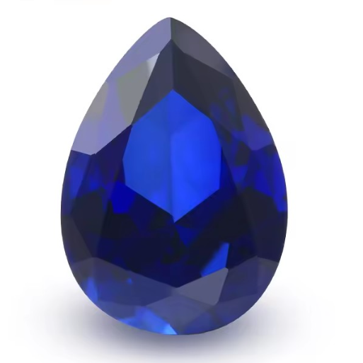 Wholesale Lab Made Gemstones 1ct to 8ct Royal Blue Pear Brilliant Cut Lab Grown Sapphire